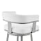 Armen Living Cohen 26" Counter Height Swivel Bar Stool in Silver Finish with White Faux Leather 721535761982 - alternate 5